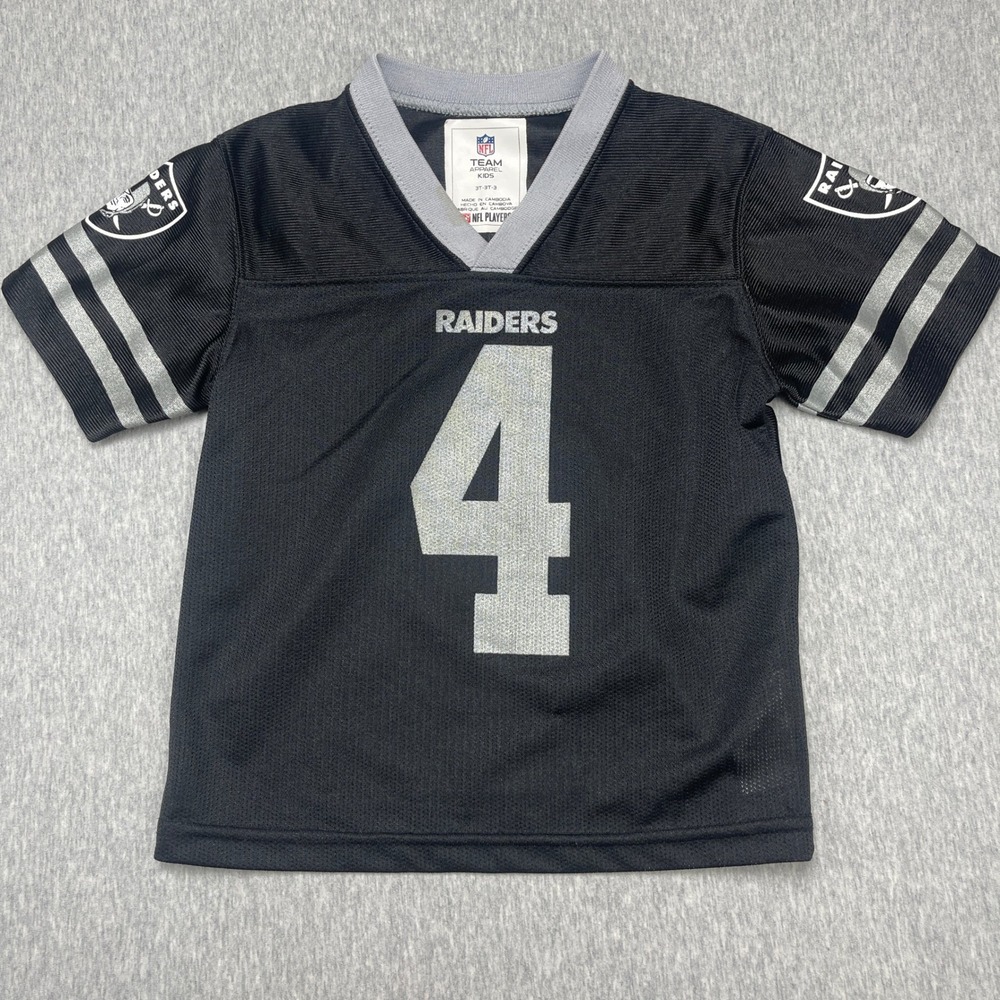 Las Vegas Raiders Jersey Kids 3T Black NFL Football Derek Carr NFL Apparel EUC
